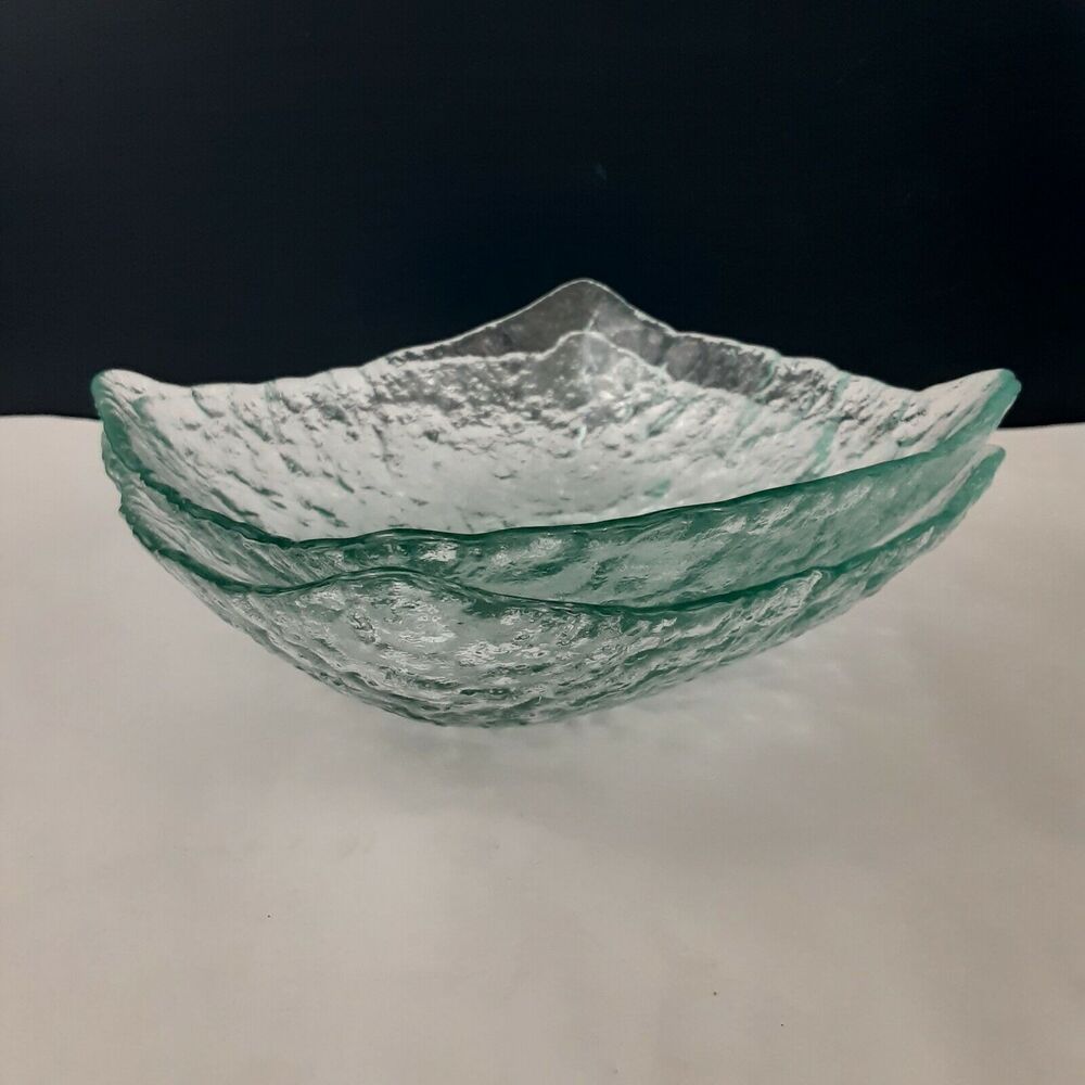 Aqua Glass Asymmetrical Edged Small Serving Bowls Coastal,Visually Pleasing